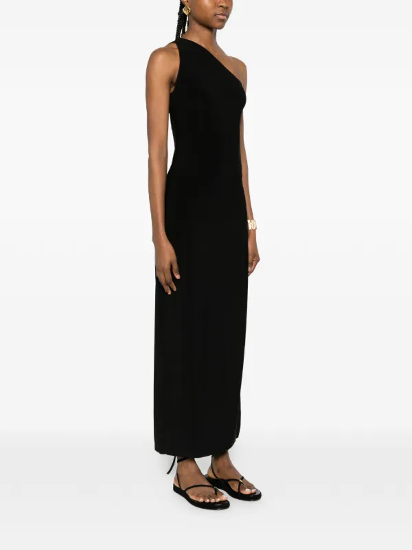 one side slit dress One Shoulder Long Sleeve Ruched With Side Slit Wedding Dress QW8129
