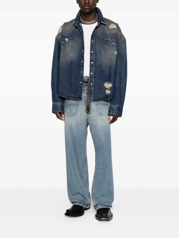 VETEMENTS ダメージ ジーンズ | ブルー | FARFETCH JP