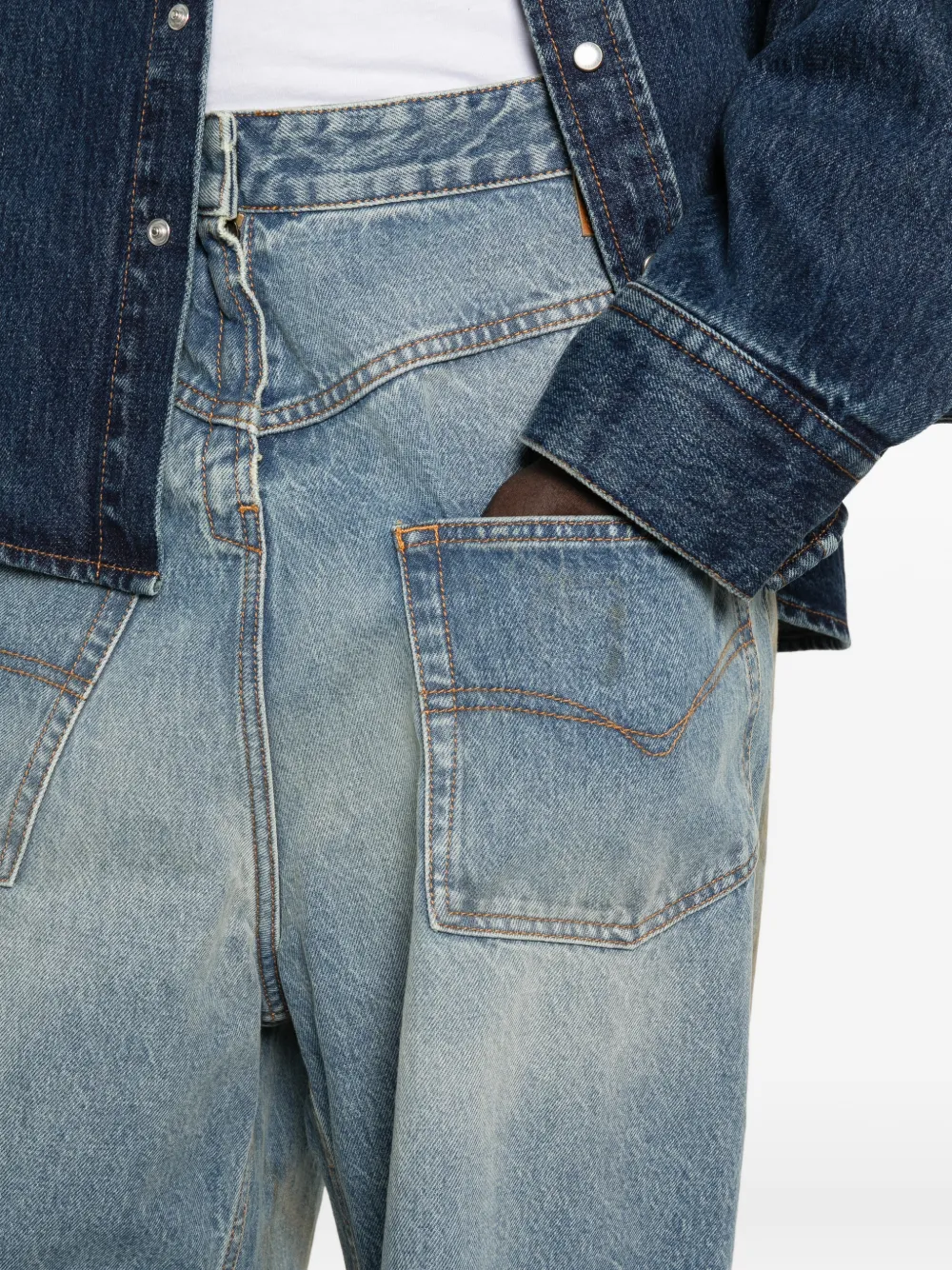 VETEMENTS gerafelde jeans Blauw