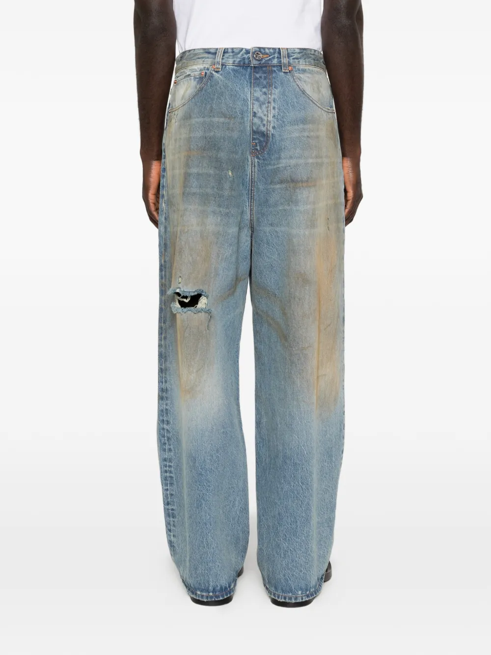 VETEMENTS gerafelde jeans Blauw