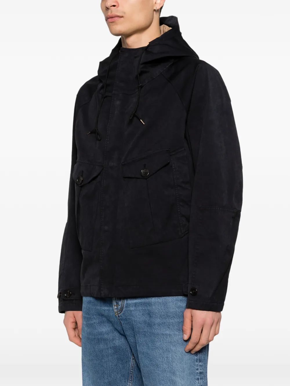  Ten C Flap-pocket Hooded Jacket - Blue 