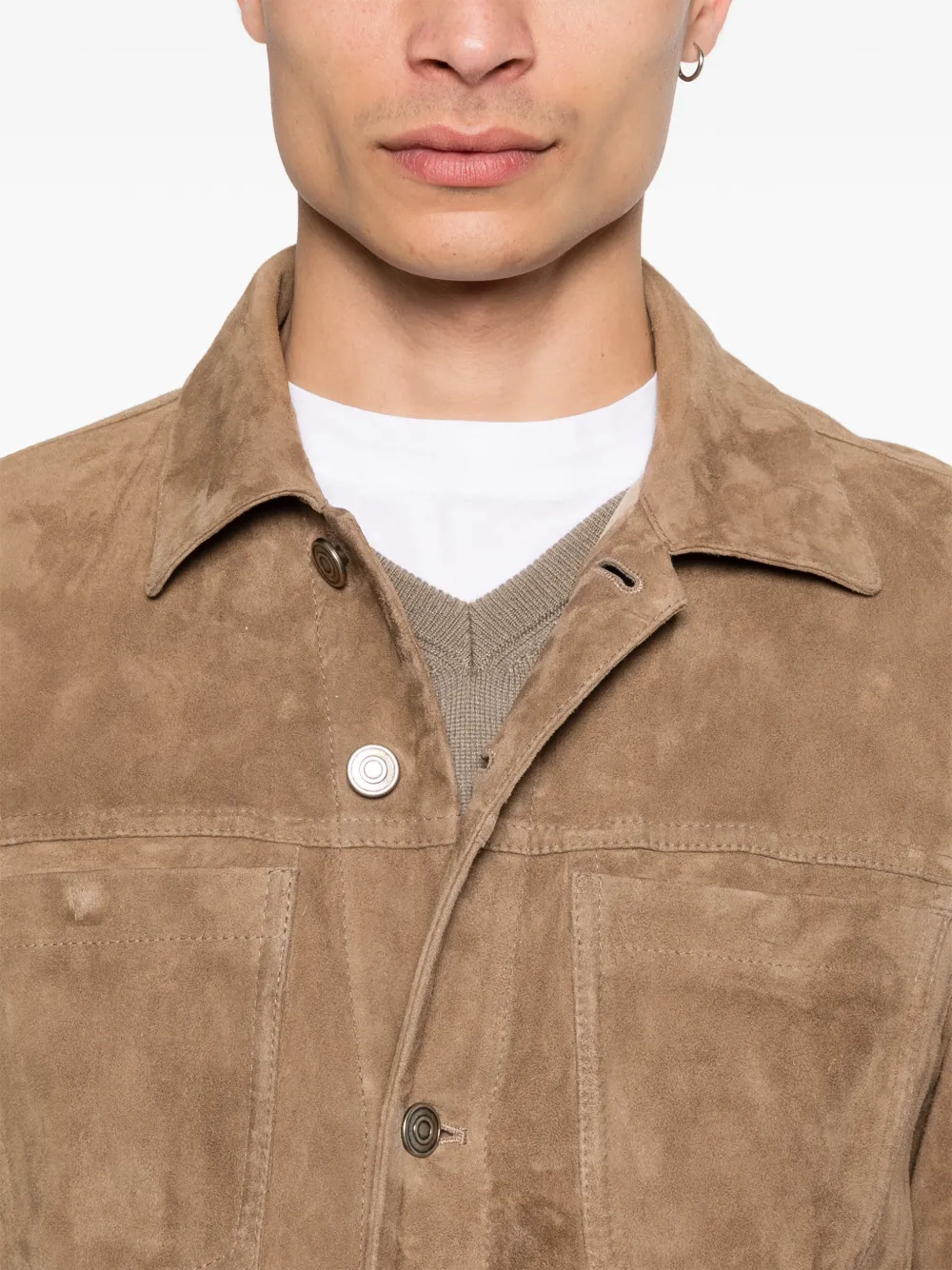 Button-Up Leather Jacket