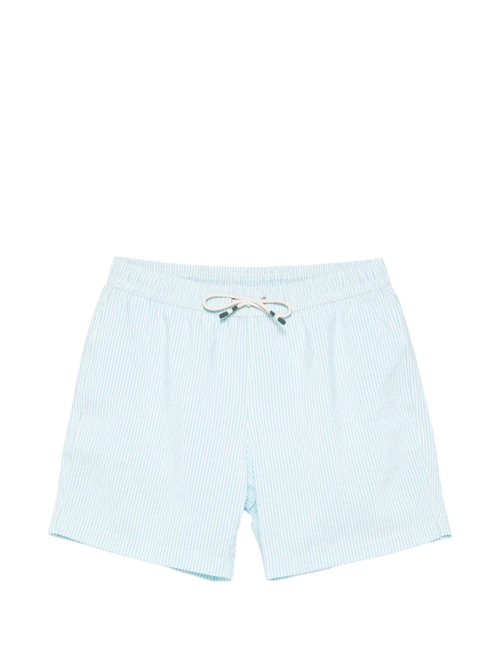 HARTFORD Gestreifte Badeshorts aus Seersucker - Blau