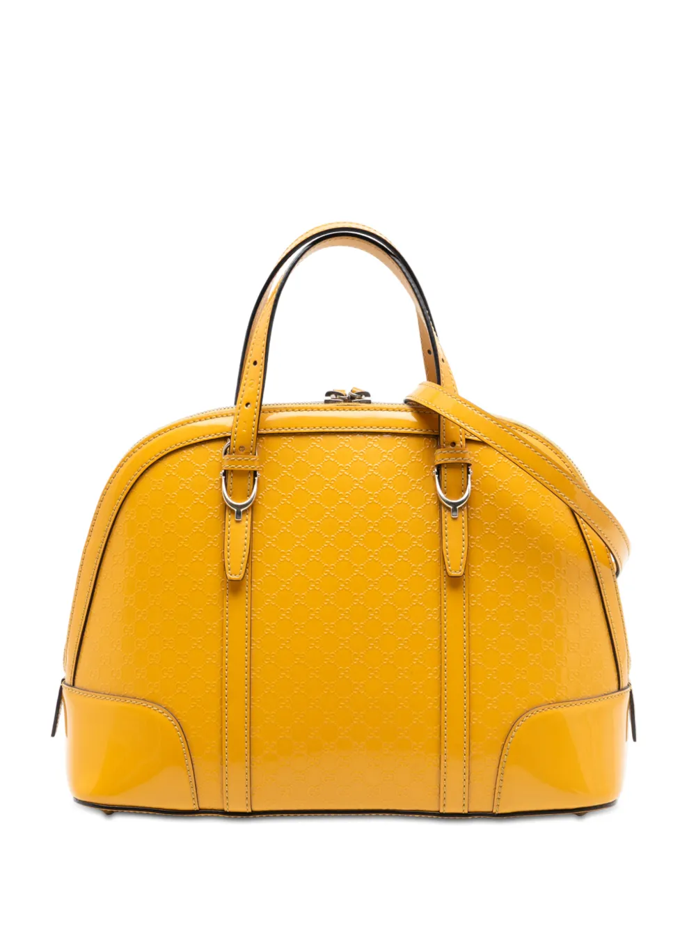 Gucci Pre-Owned 2016-2026 Medium Microguccissima Patent Nice Dome satchel - Giallo