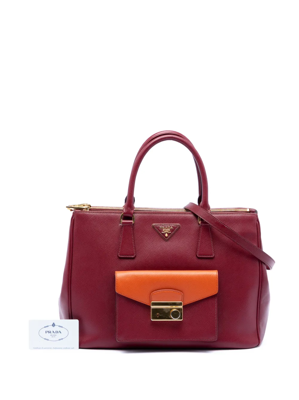 2013-2025 Saffiano Lux Galleria Double Zip Front Pocket Satchel