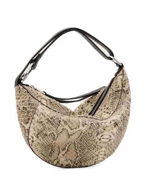 AllSaints Luna snakeskin-effect zip shoulder bag