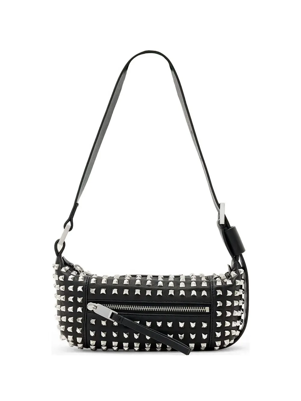 AllSaints Vega studded zip shoulder bag - Nero
