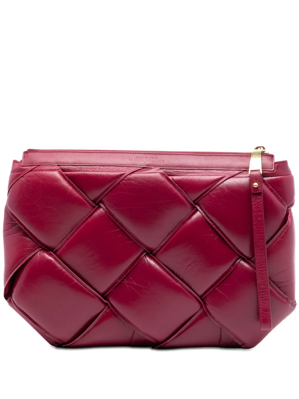Bottega Veneta Pre-Owned 2012-2025 Lambskin Maxi Intrecciato Padded Pouch clutch bag - Rosa