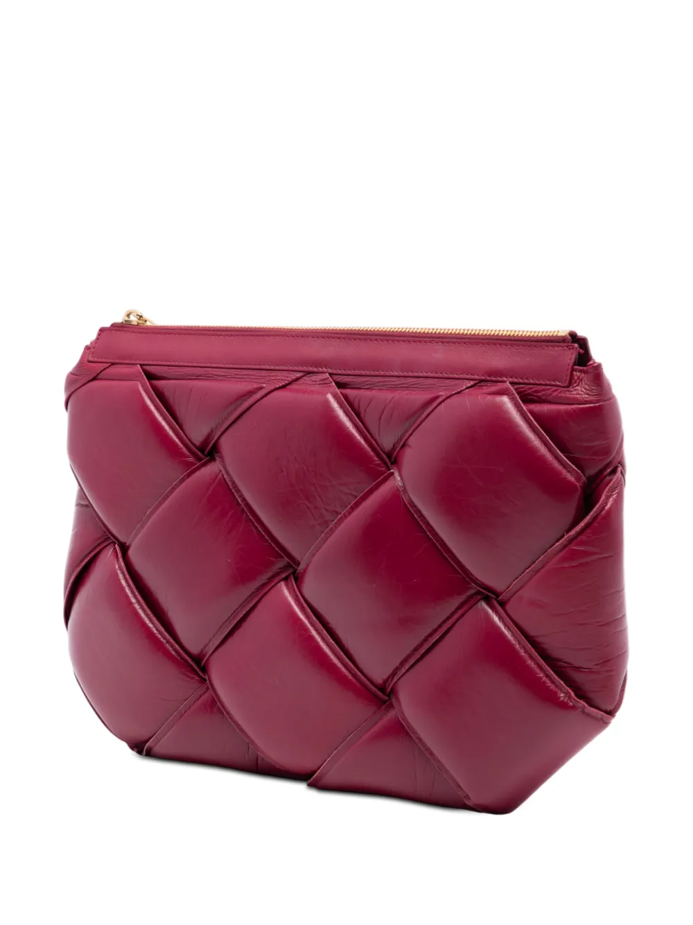 2012-2025 Lambskin Maxi Intrecciato Padded Pouch Clutch Bag