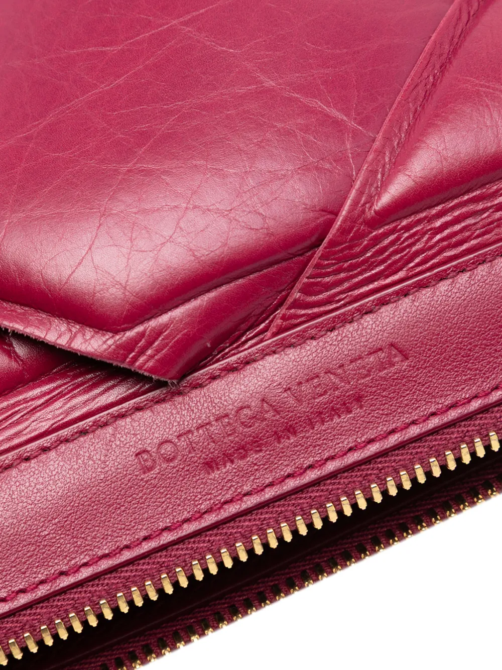 2012-2025 Lambskin Maxi Intrecciato Padded Pouch Clutch Bag