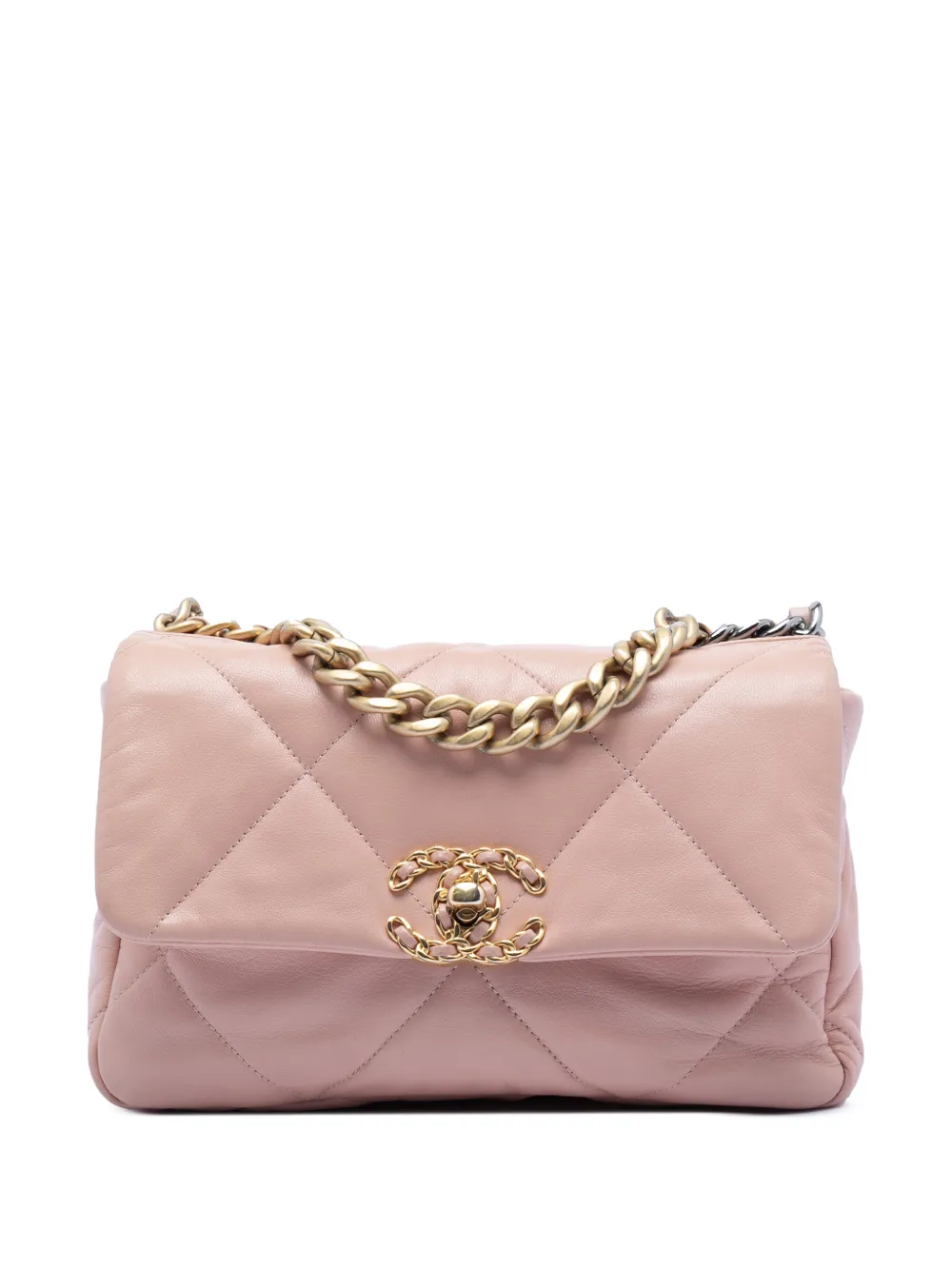 CHANEL Pre-Owned 2019 Medium Lambskin 19 Flap satchel - Rosa