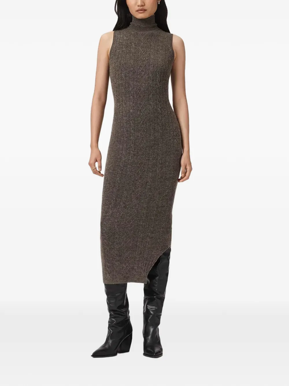 AllSaints Sabine vest met col Bruin