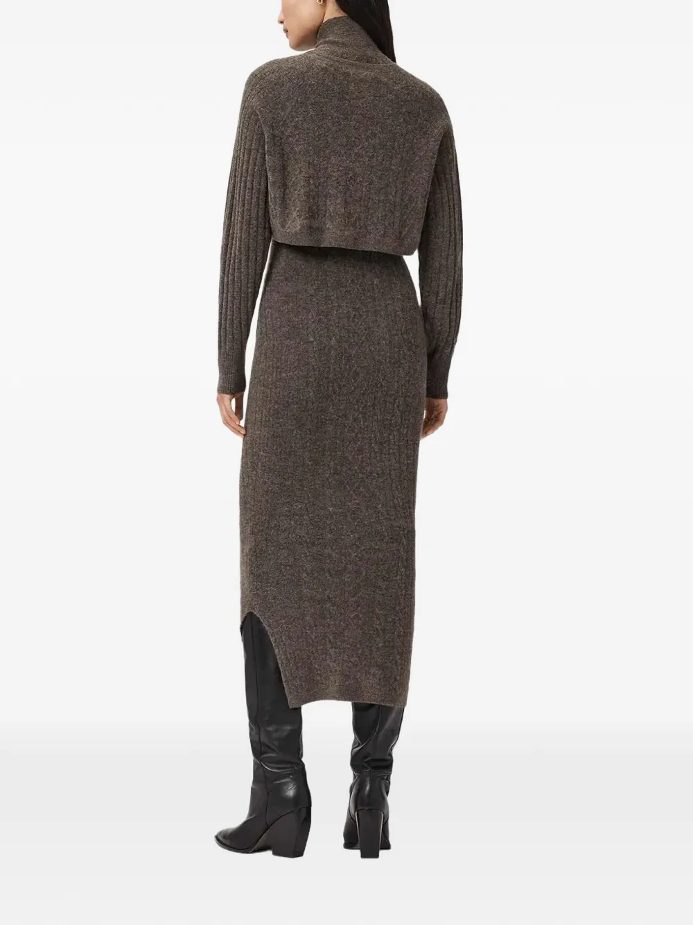AllSaints Sabine vest met col Bruin