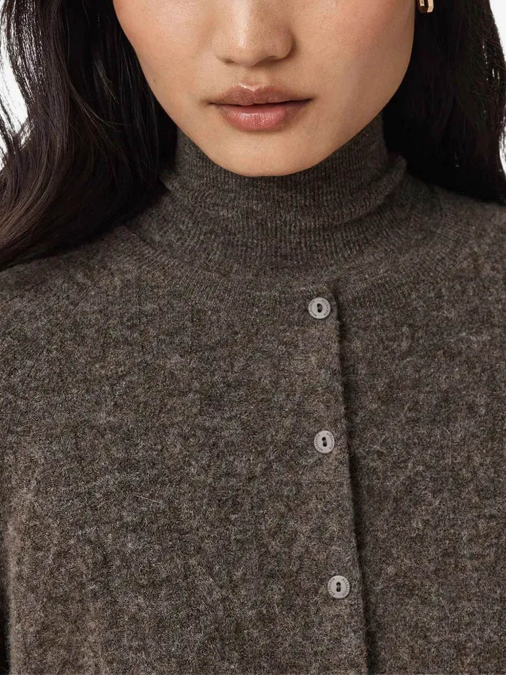 AllSaints Sabine vest met col Bruin