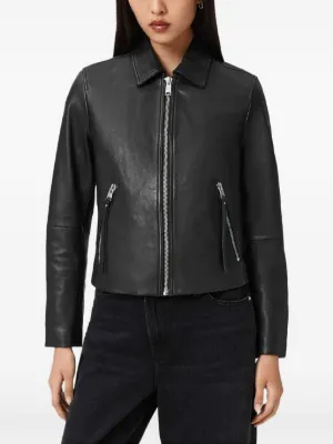 AllSaints zip-front Leather Jacket | Black | FARFETCH