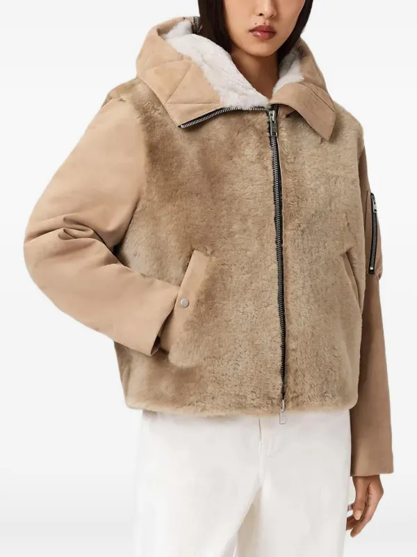 AllSaints Jaqueta Dexter Com Pelos | Neutro | FARFETCH BR