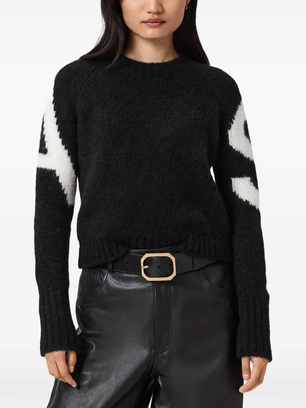 AllSaints Sylvie long-sleeve graphic sweater - Nero