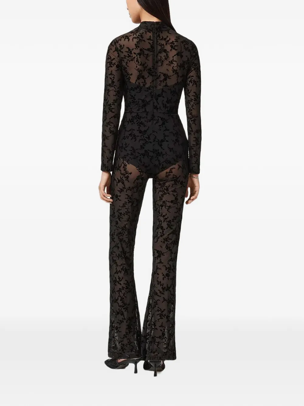  Allsaints Rylee Floral Long-sleeve Jumpsuit - Black 
