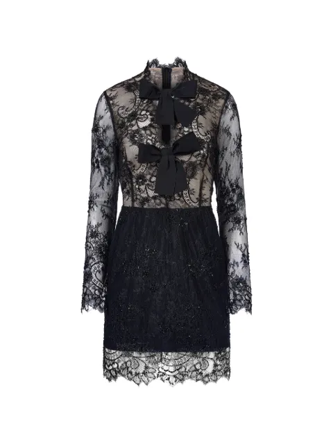 Mia Peculiar 레이스 보우 장식 미니 드레스