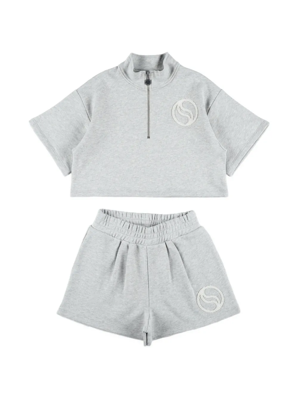 Stella McCartney Kids logo-detail shorts set - Grey