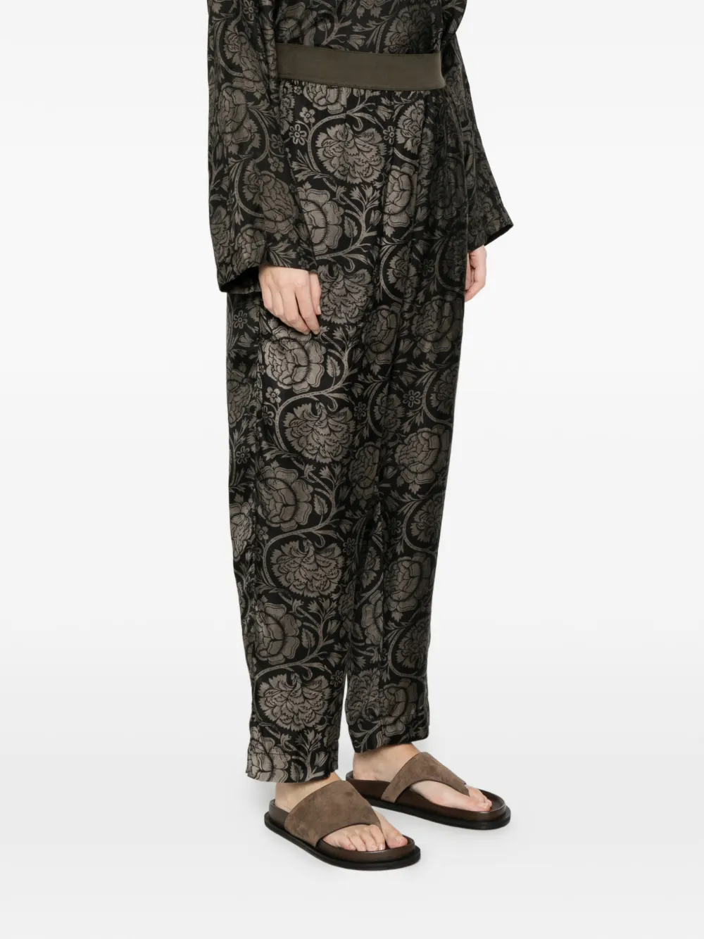  Uma Wang Palmer Floral Trousers - Black 