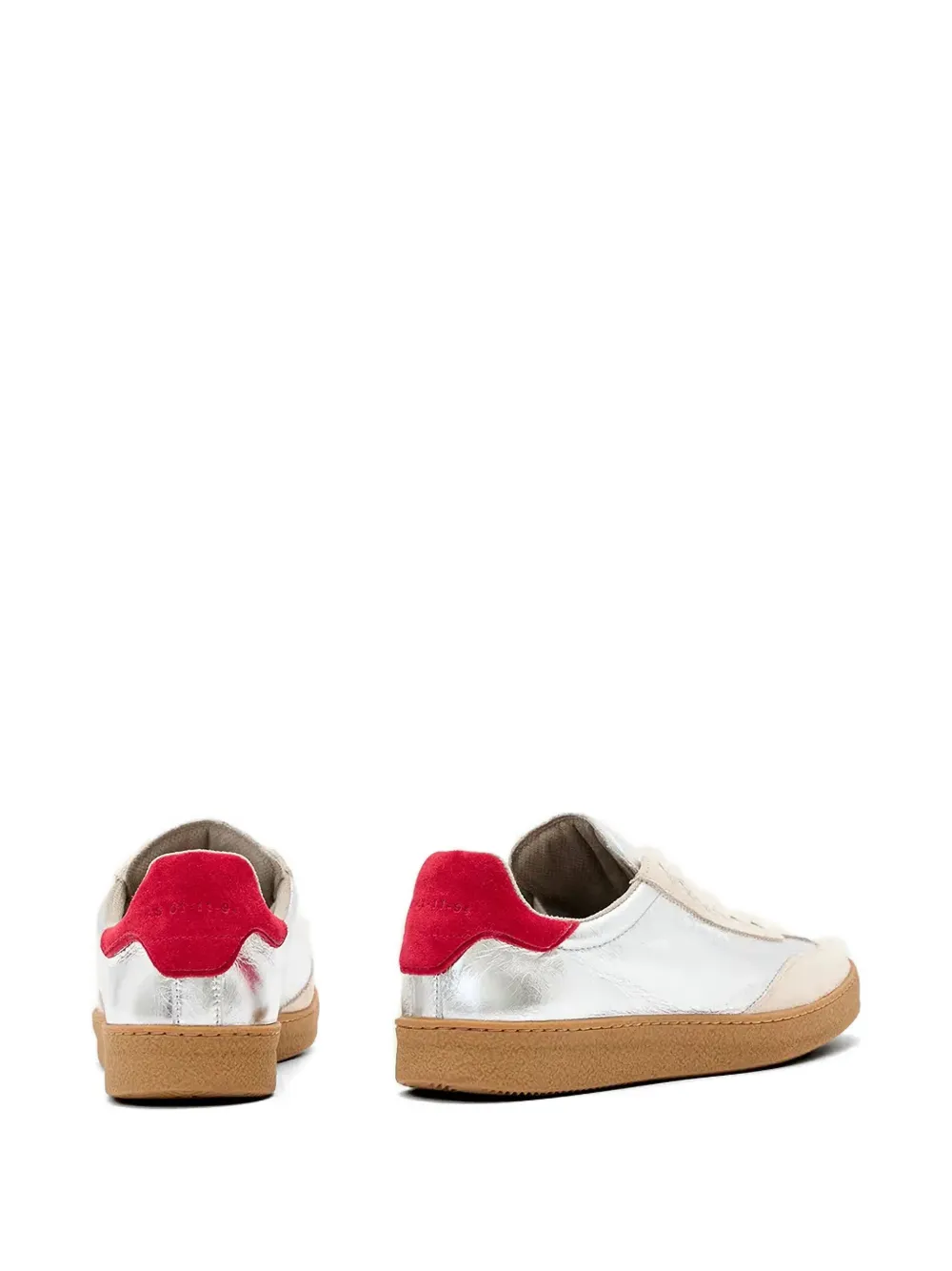 AllSaints Thelma red-detail sneakers Zilver