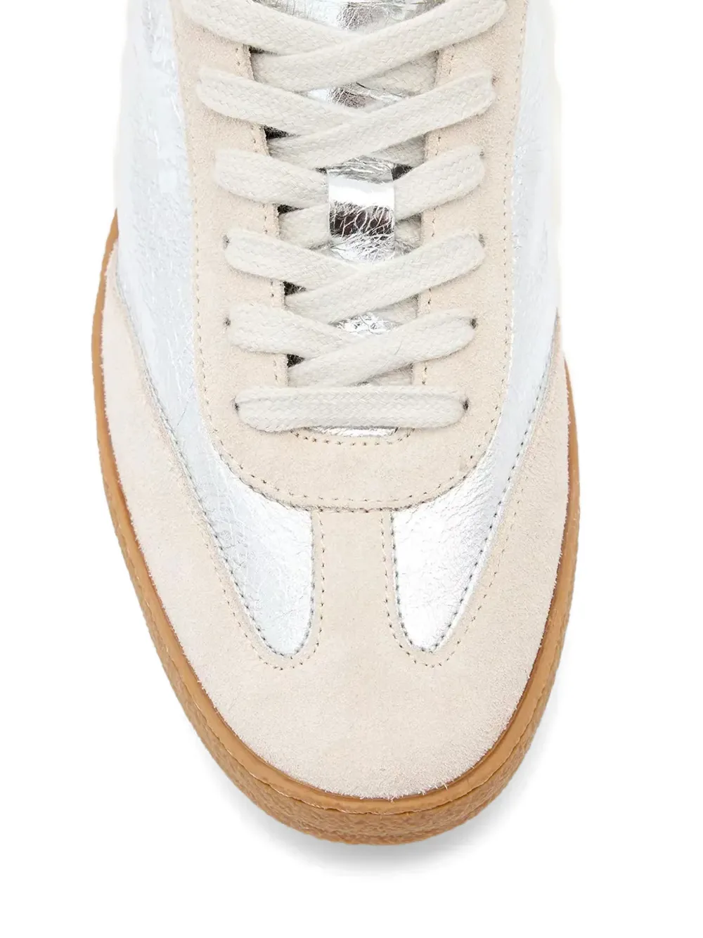 AllSaints Thelma red-detail sneakers Zilver