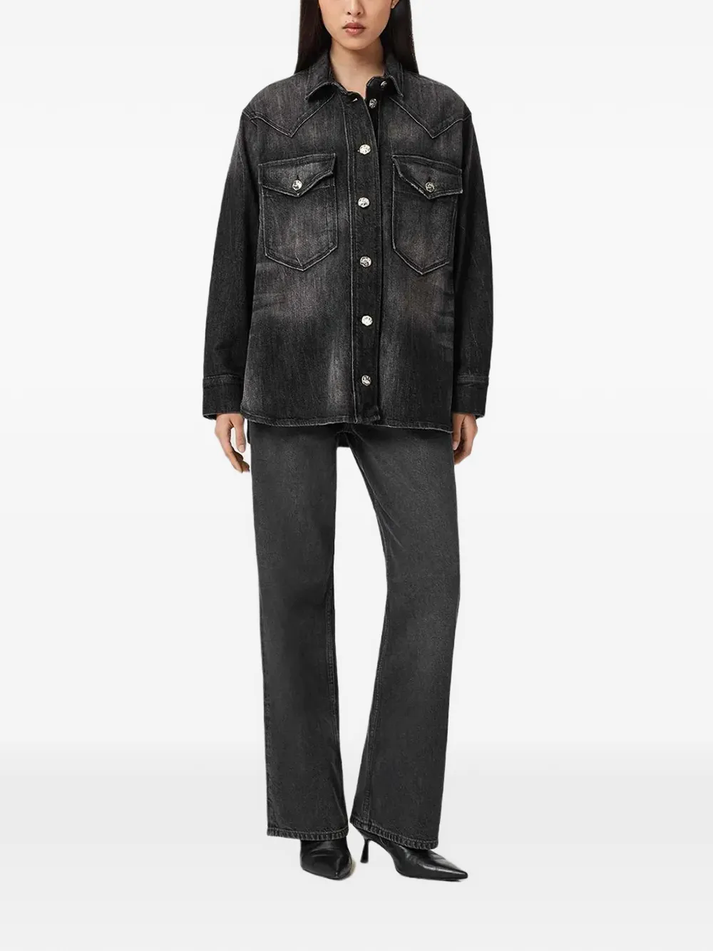  Allsaints Bryn Buttoned Pocket Shirt - Black 