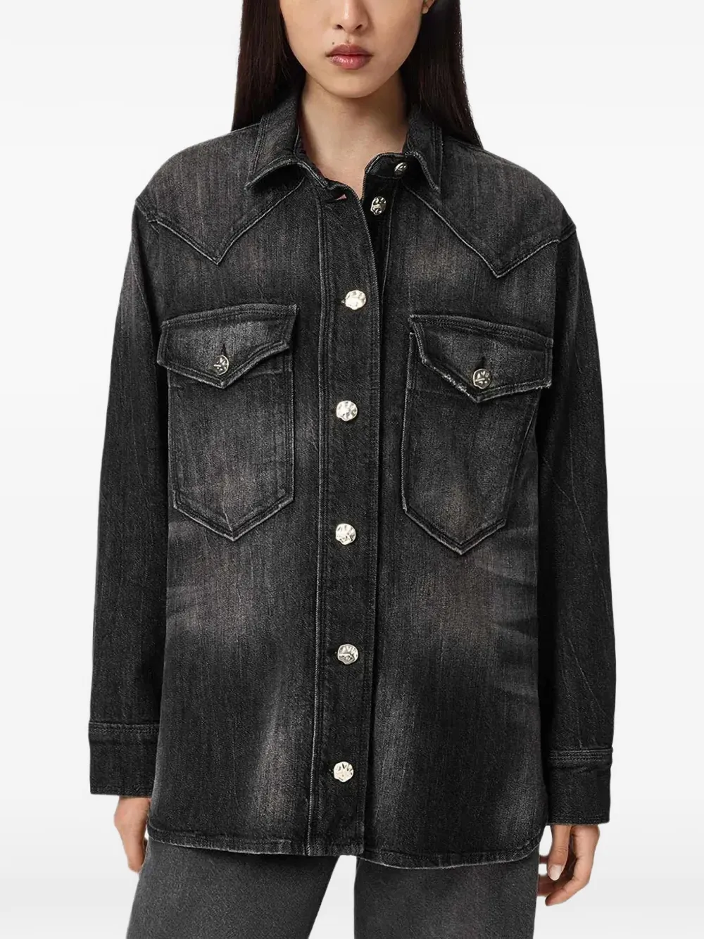 AllSaints Bryn buttoned pocket shirt - Nero