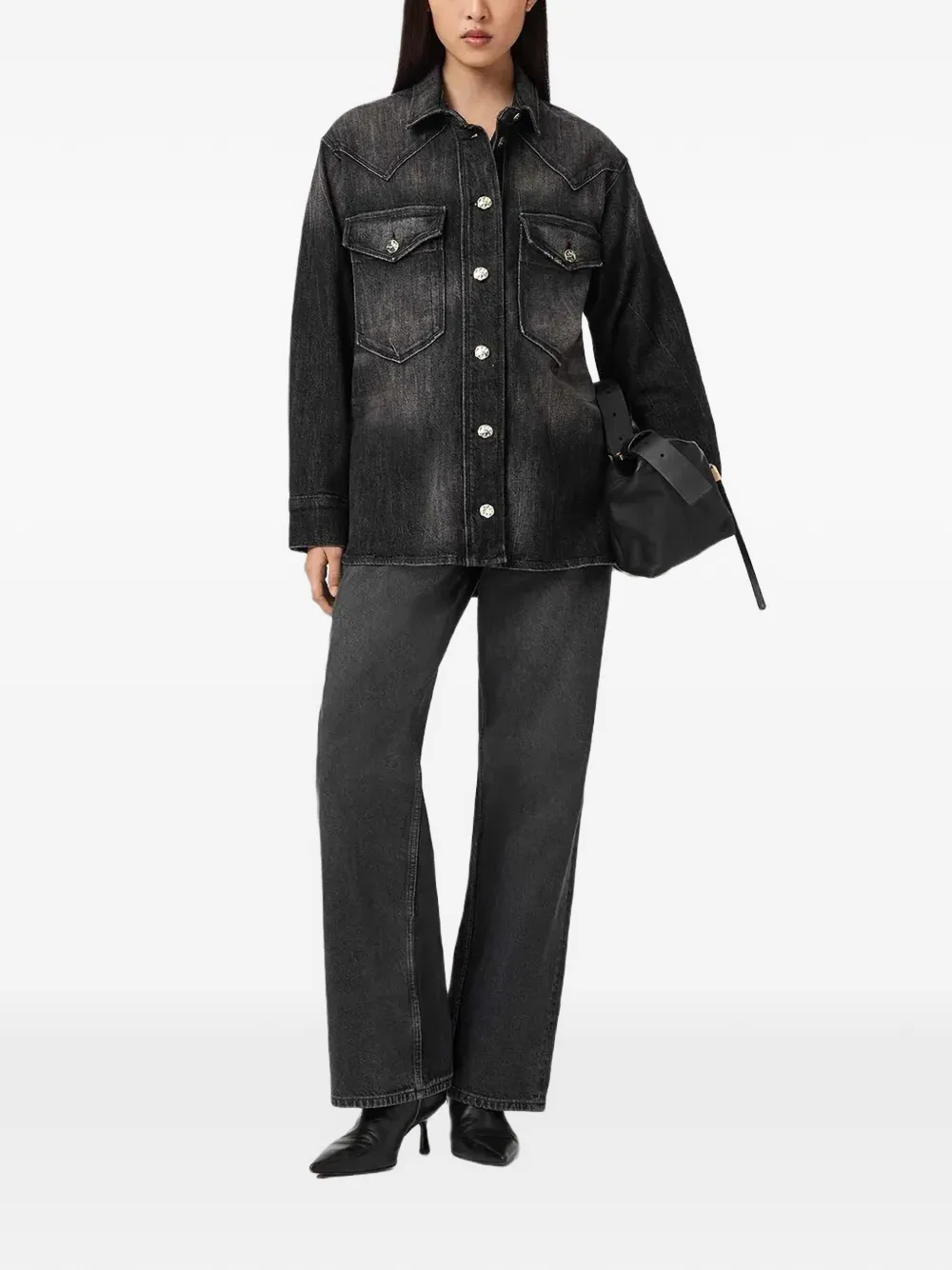  Allsaints Bryn Buttoned Pocket Shirt - Black 