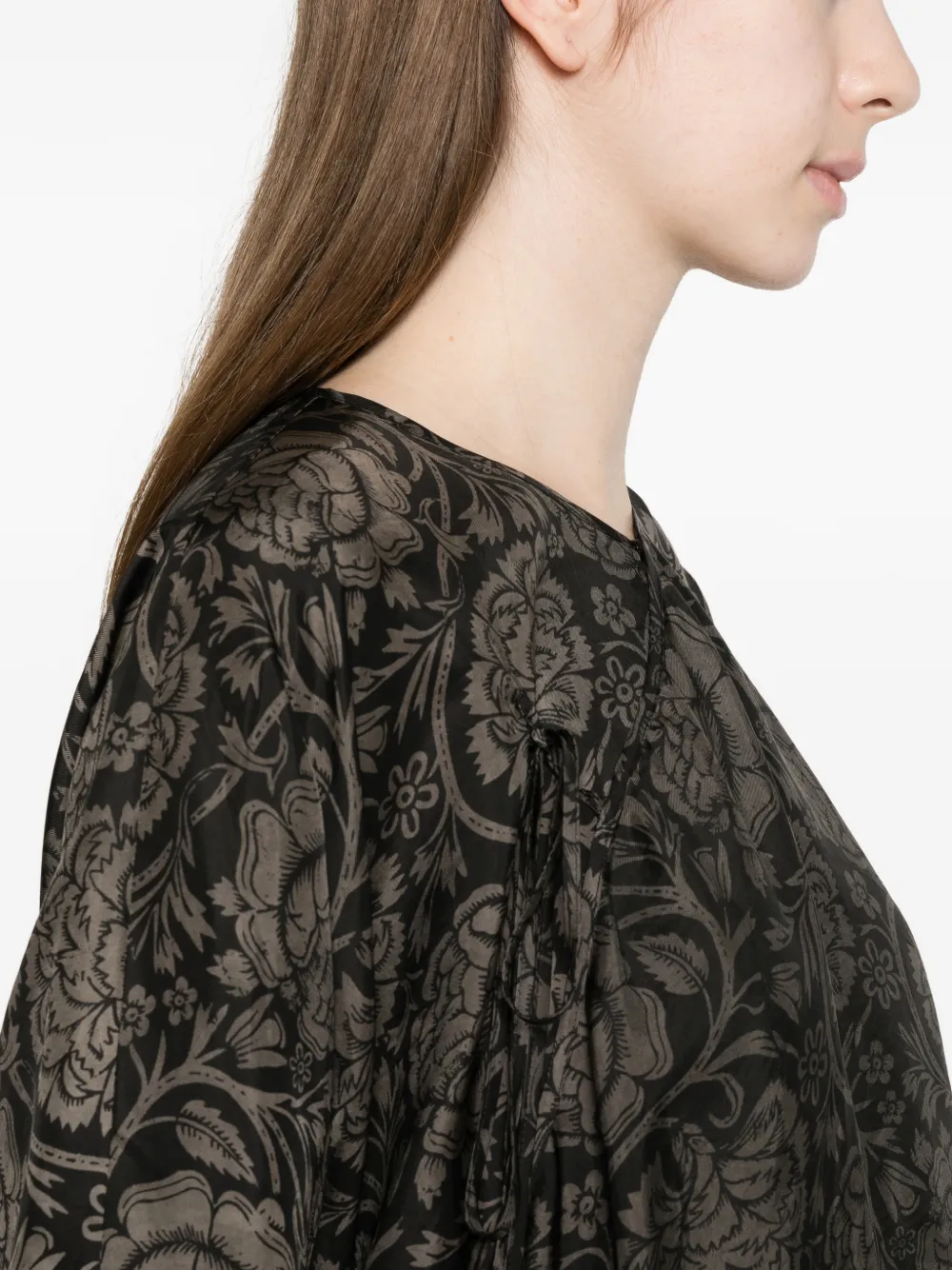 Uma Wang Tanesha blouse met bloemenprint Zwart