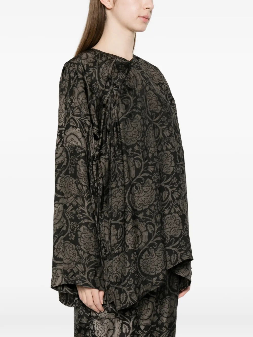  Uma Wang Tanesha Floral Blouse - Black 