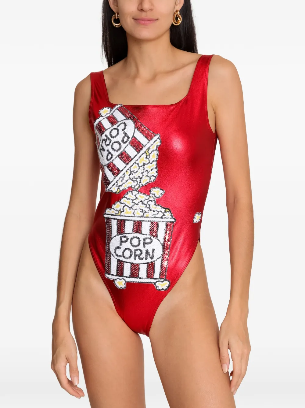  Brigitte Sequin-embellished Bodysuit - Red 