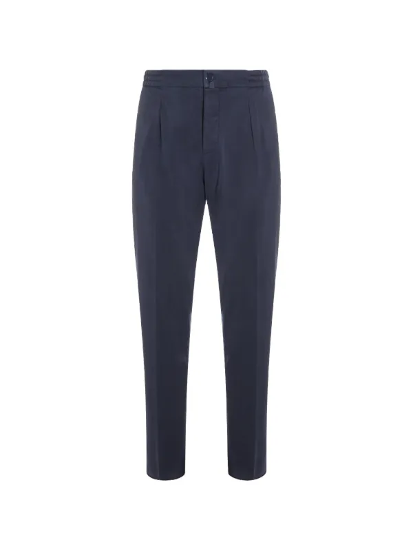 Kiton Pleated Trousers in Blue