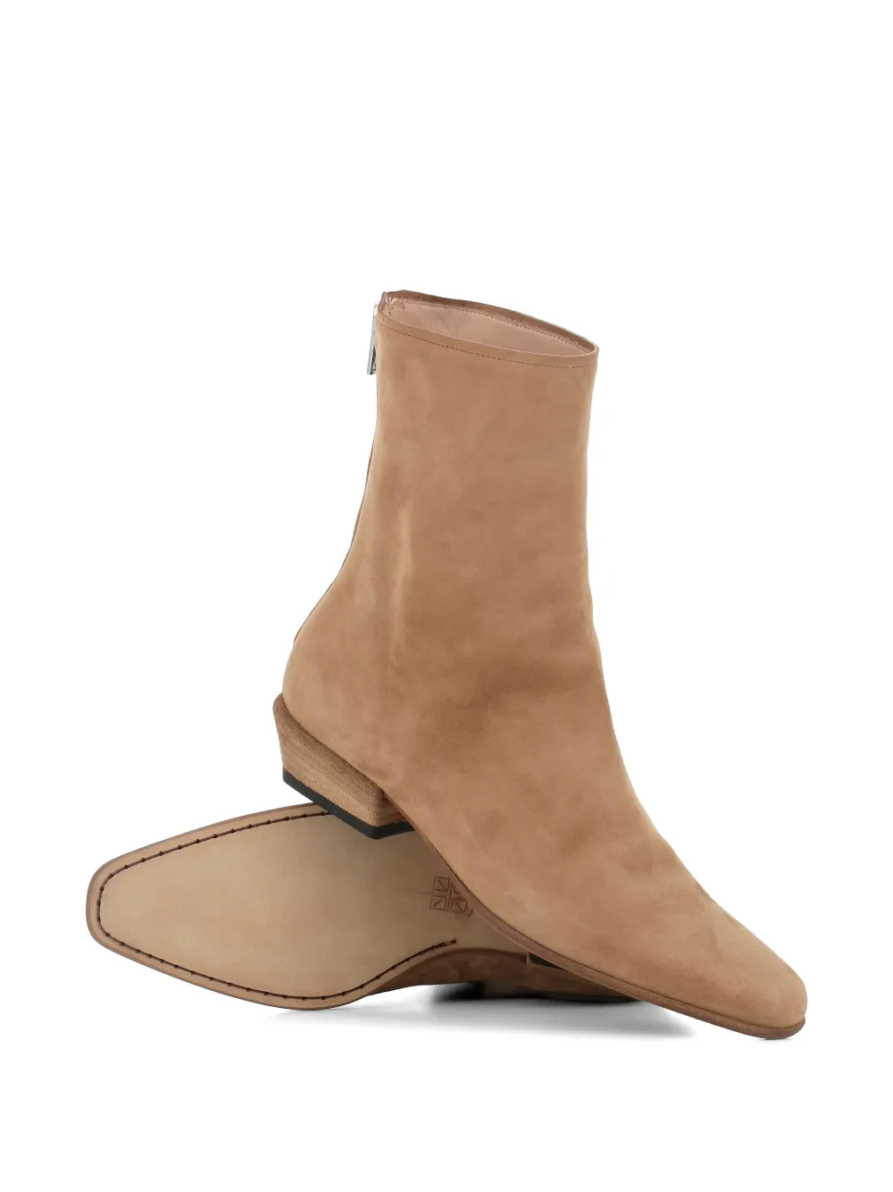 Pantanetti zip suede boots Beige