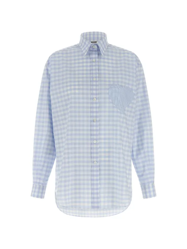 Moschino Heart Vichy Shirt in Blue