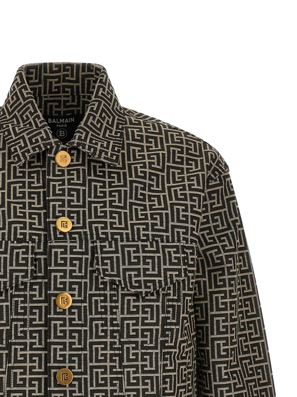  Balmain Monogram Jacquard Jacket - Black 