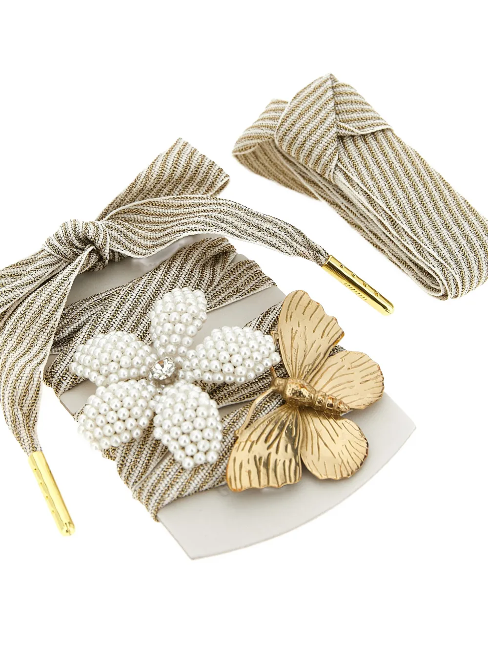 Golden Goose Accessoires met borduurwerk en vlinder Beige