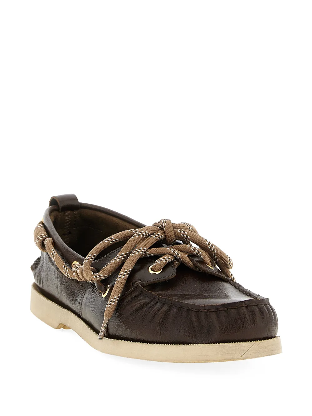 Golden Goose curled lace leather loafers Bruin