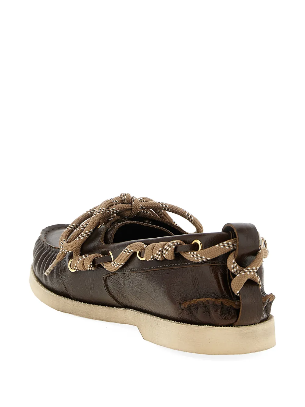 Golden Goose curled lace leather loafers Bruin