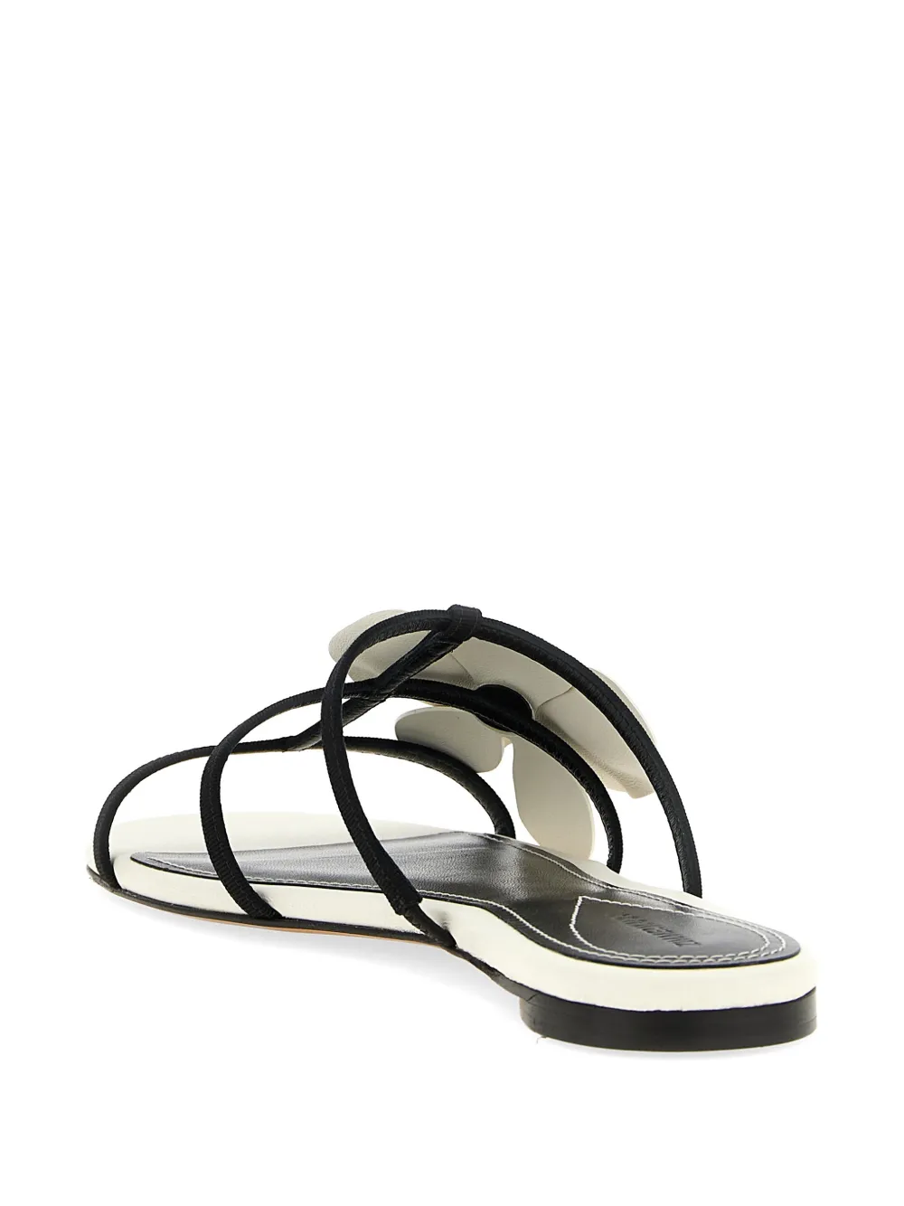 Grosgrain Flower Leather Slides