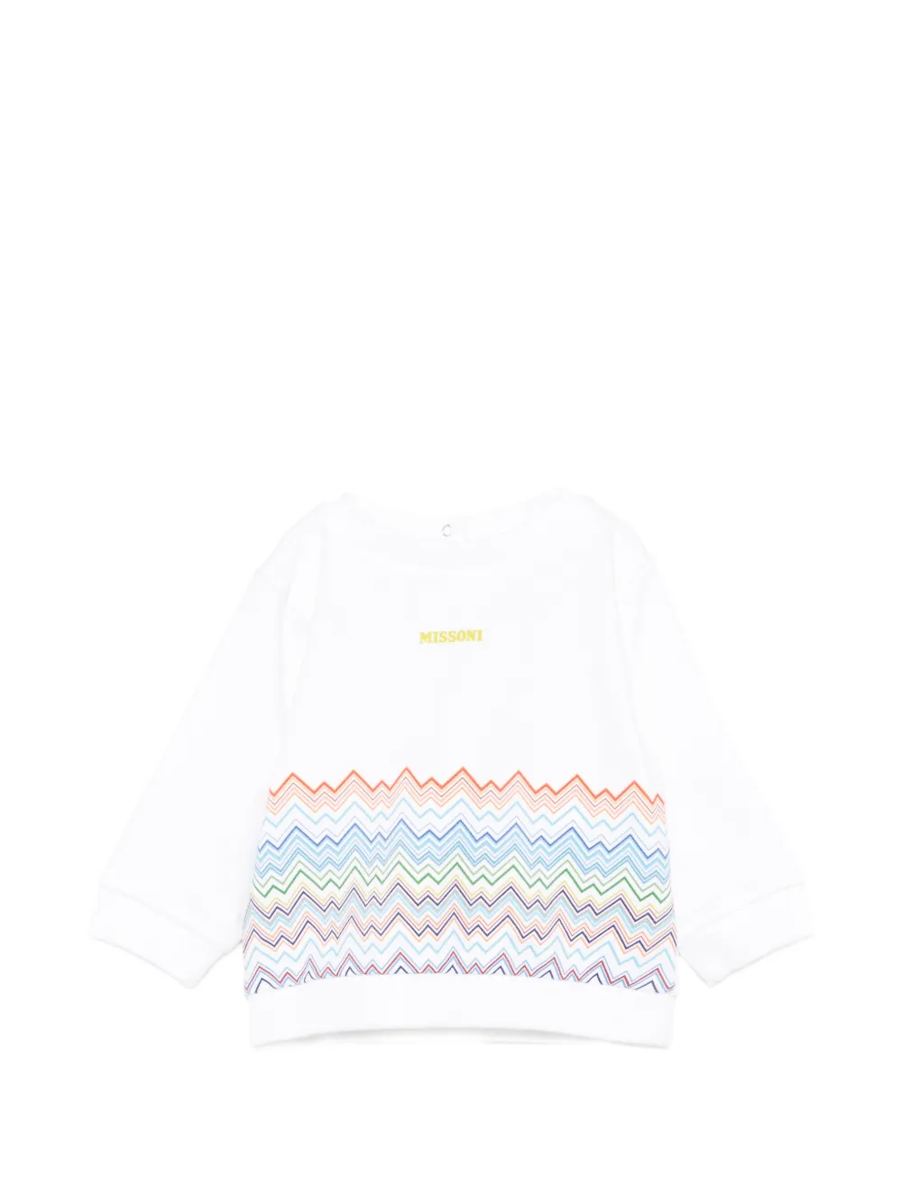 Missoni Kids zig-zag crew-neck sweatshirt - Bianco