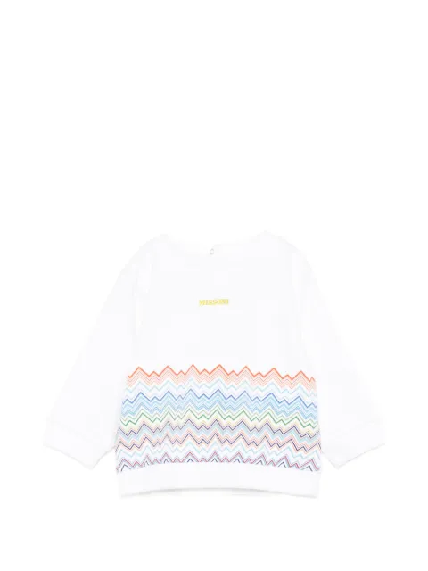 Missoni Kids sudadera con cuello redondo y motivo en zigzag