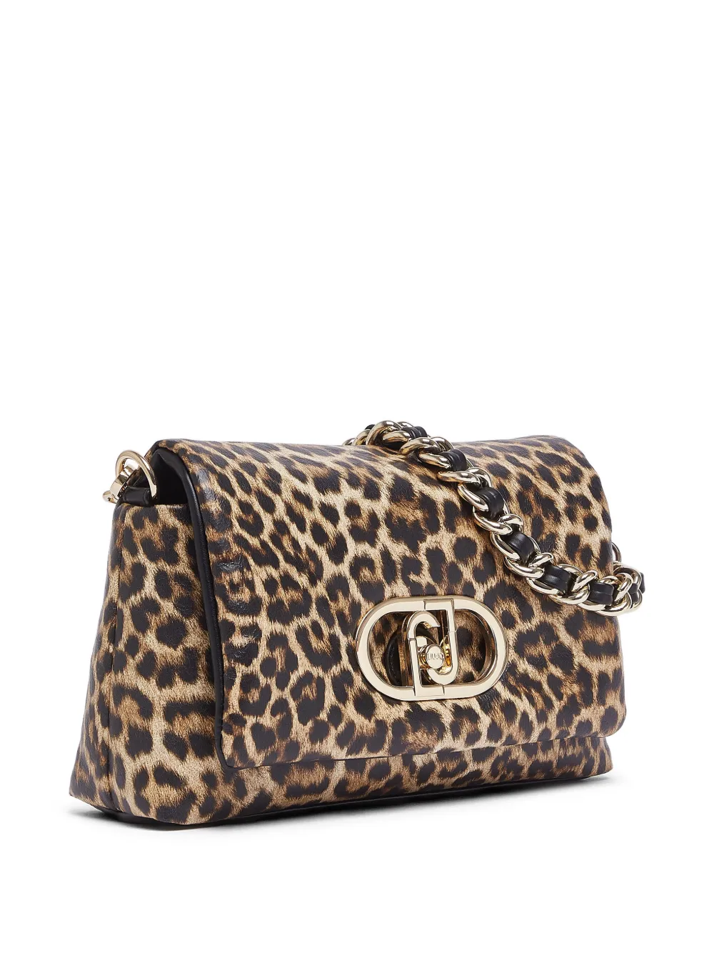  Liu Jo Medium Lapuffy Animal-print Chain-strap Shoulder Bag - Neutrals 