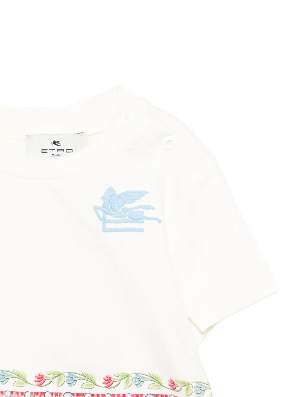  Etro Kids Embroidery-logo T-shirt - Neutrals 