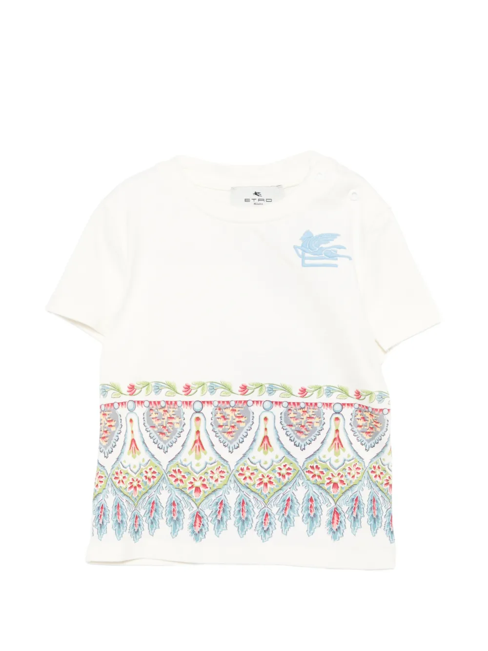 ETRO KIDS embroidery-logo T-shirt - Toni neutri