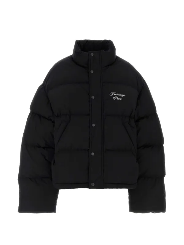 Balenciaga Cotton Blend Down Jacket in Black