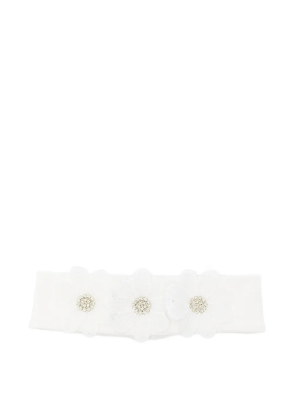 La Stupenderia floral-appliqué headband - Bianco