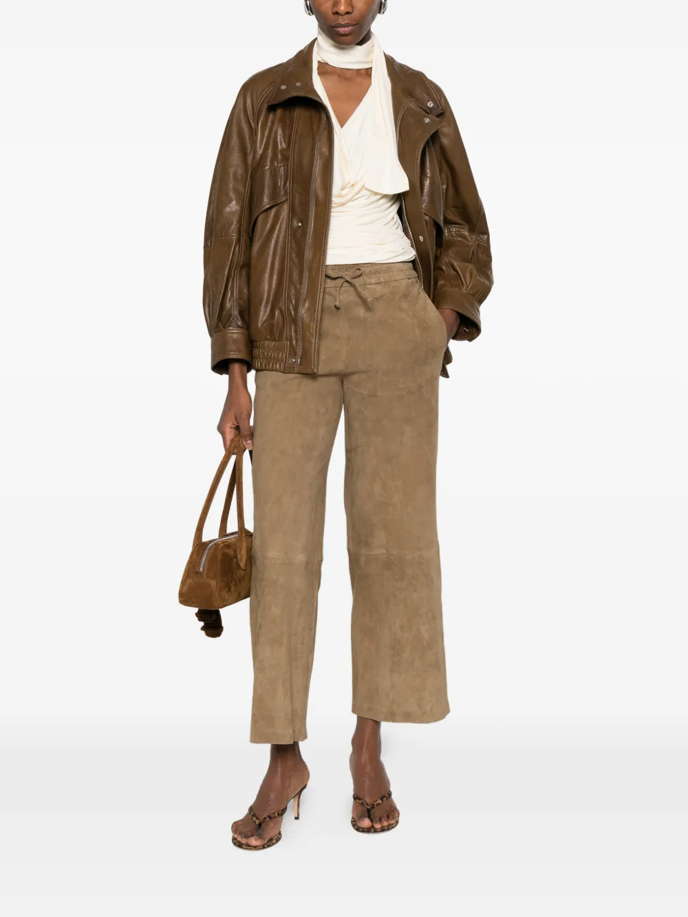  Arma Drawstring Trousers - Brown 