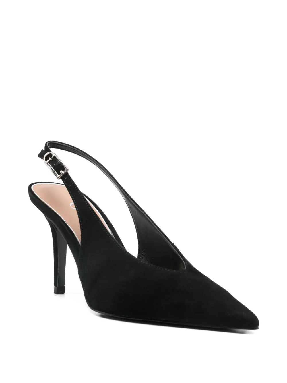 GUESS USA Primo suede slingback pumps Zwart